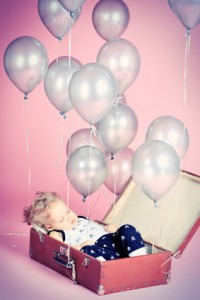 sleeping with balloons